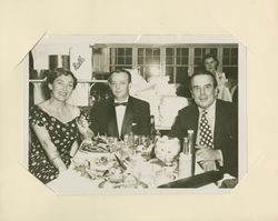 Souvenir photo showing Helen Putnam and two others at Hackney's--"world's largest seafood restaurant"--in Atlantic City, N.J., 1954