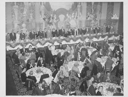 Helen Putnam and other dignitaries and attendees of the California School Boards Association conference, San Francisco, California, 1956