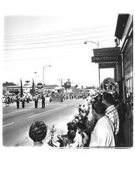 St. Mary's Chinese Girls' Drum Corp in the Sonoma-Marin Fair Parade, Petaluma, California, 1965