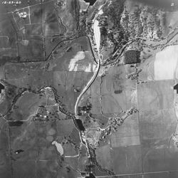 Aerial view of the area along Highway 101 north of Petaluma