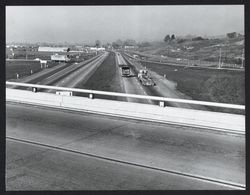 Looking north on Highway 101 from Mendocino Avenue Overpass