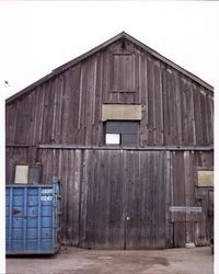 Exterior of livery stable that stood at the corner of D and First Streets, Petaluma, California, Sept. 25, 2001