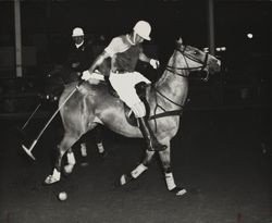 Exhibition polo game on Farmers' Day at the Sonoma County Fair, Santa Rosa, California, 1957