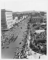 Admission Day Parade on Fourth Street at Exchange Street, Santa Rosa, California, 1951