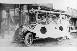 Geyserville Red Cross members in a Fourth of July parade