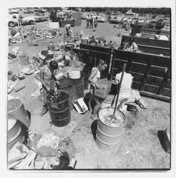 Glass sorting barrels at the Recycling Center, Santa Rosa, California, 1971