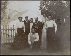 Haskins family on the lawn, 209 Liberty Street, Petaluma, California, between 1890 and 1900