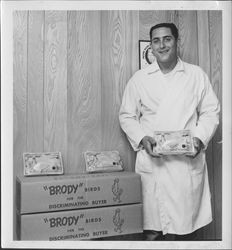 Allan Brody processing chickens at Reif and Brody, Petaluma, California, 1960