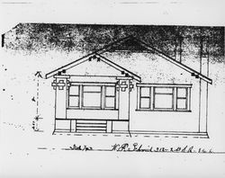 Architectural drawing of a house located at 312 Second Street, Santa Rosa, California, prepared by J. C. Lindsay for J. C Schmid, about 1924