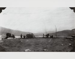 Construction of the jetty at the mouth of the Russian River at Jenner, California, April 10, 1931