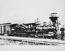 North Pacific Coast Railroad train pulled by Engine Number 4, Duncan Mills, 1877