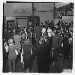 Attendees at the Zumwalt Chrysler-Plymouth Center Open House, Santa Rosa, California, 1971