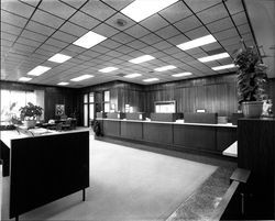 Interior views of the Healdsburg branch of the First National Bank, Healdsburg, California, 1969