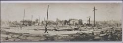 Panorama of ruins in the Carithers Block of downtown Santa Rosa, California after the 1906 earthquake