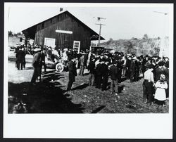 Fairgoers at Cloverdale train station