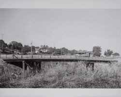 Pepper Road bridge over Stemple Creek at the Volkerts ranch and dairy, Two Rock, California, 1940s