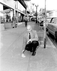 Mayor Vince Schoenigh in front of his stationary store