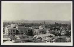 Aerial view of downtown Santa Rosa, California, photographed in the 1920s