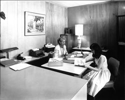 Unidentified student enrolling at Burbank Business College, Santa Rosa, California, July 11, 1966