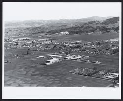 Aerial view of south Santa Rosa near base of Mount Taylor looking northeast