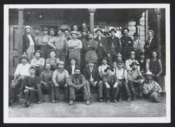 Crew of Guerne's Mill in front of the office, Guerneville