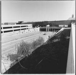 Santa Rosa Plaza being constructed over Third Street viewed from Morgan Street, Santa Rosa, California, 1981