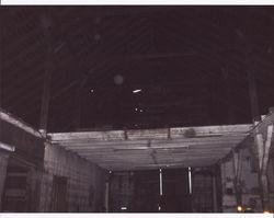 Interior view of the livery stable that stood at the corner of D and First Streets, Petaluma, California, Sept. 25, 2001