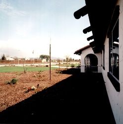 Exterior of club house at Valle Vista Mobile Home Park, about 1971