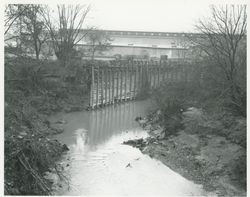 Flood damage to Pierson Street bridge from the Matanzas creek