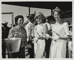 Milk maid contest on Farmers' Day at the Sonoma County Fair, Santa Rosa, California, July 19, 1964