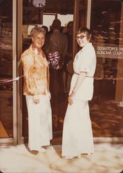 Joan Seim and Esther Foster at the Sebastopol Public Library dedication