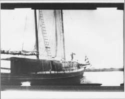 Schooner on the Petaluma River with bales of hay, Petaluma, California, 1908