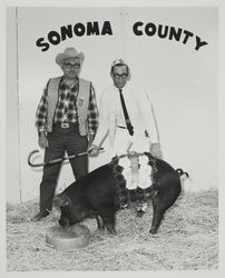 Joe Dorfman and his 4H Grand Champion hog at the Sonoma County Fair, Santa Rosa, California