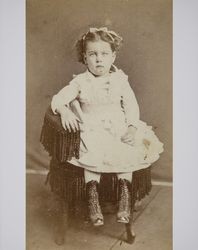 Portrait of Justena Ella Long taken in Santa Rosa, California about 1873