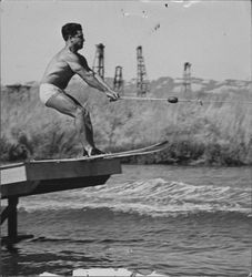 Unidentified water skier, about 1955