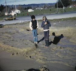 Geoffrey Skinner and Cordel Stillman making a movie in the Valley View subdivision site, Feb. 1974