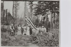 Dedication of flag at Joy School, around 1902