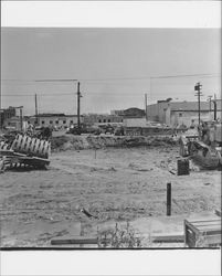 Razing buildings in the 100 block of Keller Street, Petaluma, California, 1961