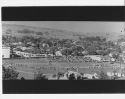 Seniors march at Durst Field, Petaluma, California, 1958