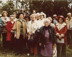 Women of the Cloverdale Woman's Improvement Club at the ground breaking ceremony of the new Cloverdale Library, Cloverdale, California, January 1978