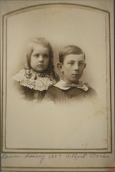 Portrait of Laura Seavey and her half brother Albert Porter, Petaluma, California(?), about 1887