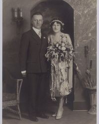 Wedding portrait of Clement and Ann Vanoni, Santa Rosa, California, 1927