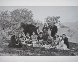 Unidentified family picnic on Fitch Mountain, Healdsburg, California, 1880s