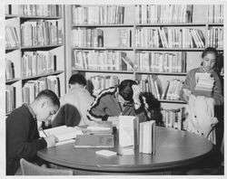 Patrons using the library on Exchange Avenue