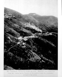 Mt. Tamalpais (height 1/2 mile) mountain train ascending from Mill Valley to the Tavern, at the summit, over the crookedest railroad in the world