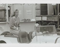 Dairy Princess rides in the Old Adobe and Petaluma River Festival Parade of 1986