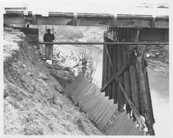 Flood damage to Pierson Street bridge from the Matanzas creek