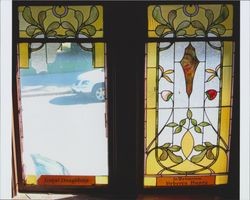 Stained glass windows in the former Petaluma Christian Church, Petaluma, California, about 2005