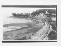 Old railroad and county road at Stemsen Place, Tomales, California, 1908