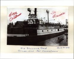 Old Steamer Gold decorated for Christmas in Petaluma, California